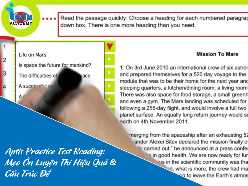 Aptis Practice Test Reading 2025: Mẹo Ôn Luyện Thi Hiệu Quả & Cấu Trúc Đề