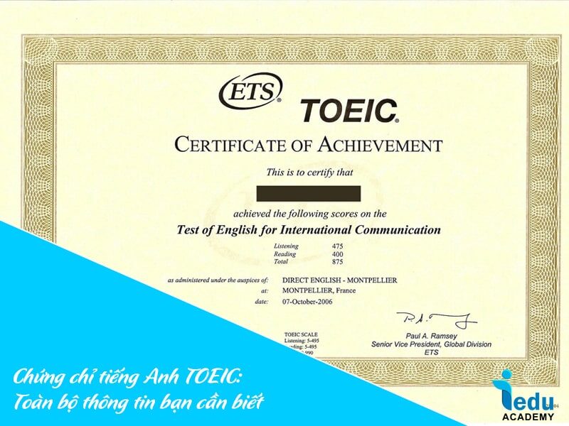 Chứng chỉ tiếng Anh TOEIC: Toàn bộ thông tin bạn cần biết