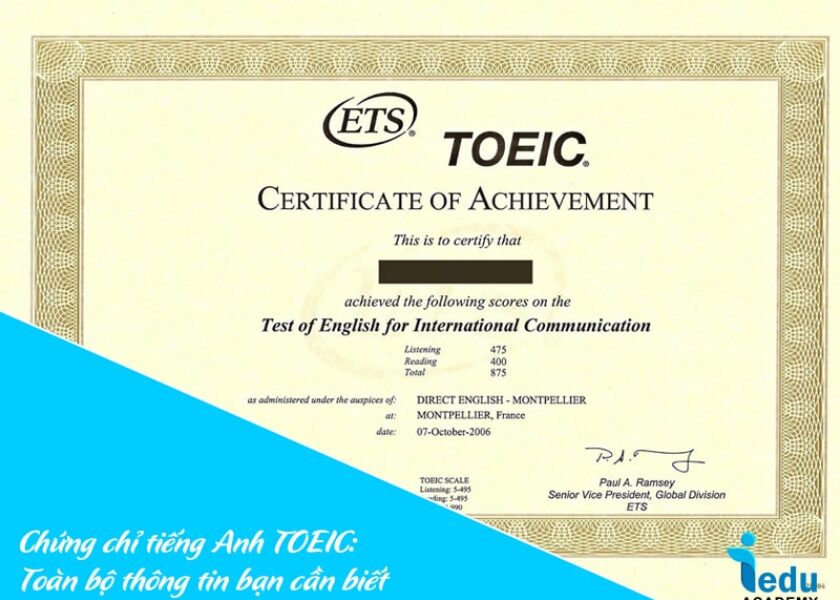 Chứng chỉ tiếng Anh TOEIC: Toàn bộ thông tin bạn cần biết
